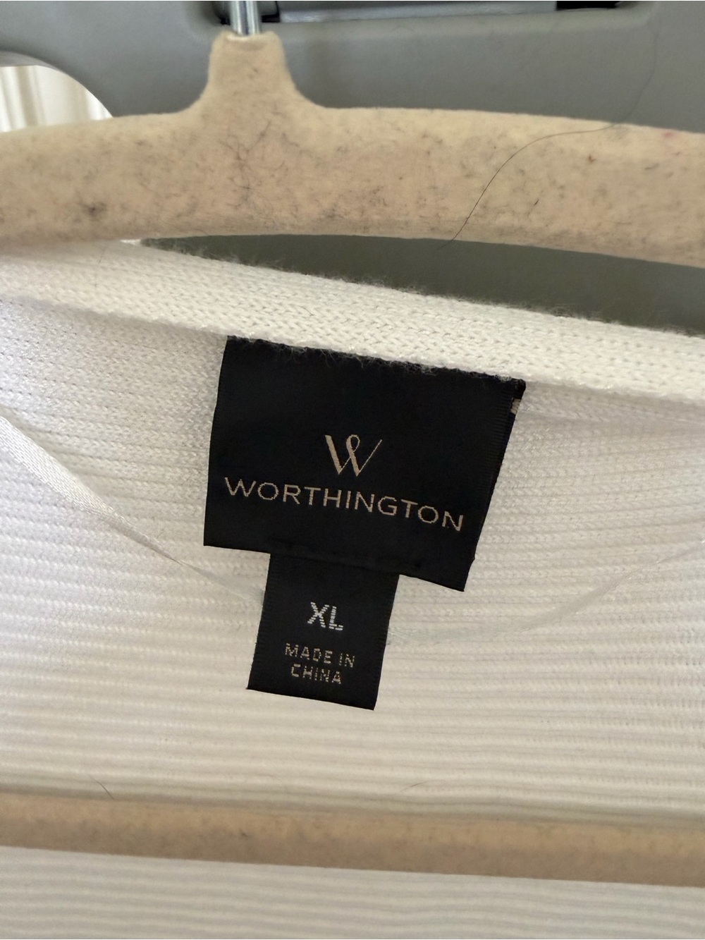 Worthington Cream Open-Front Ribbed Cardigan - Picture 2 of 4